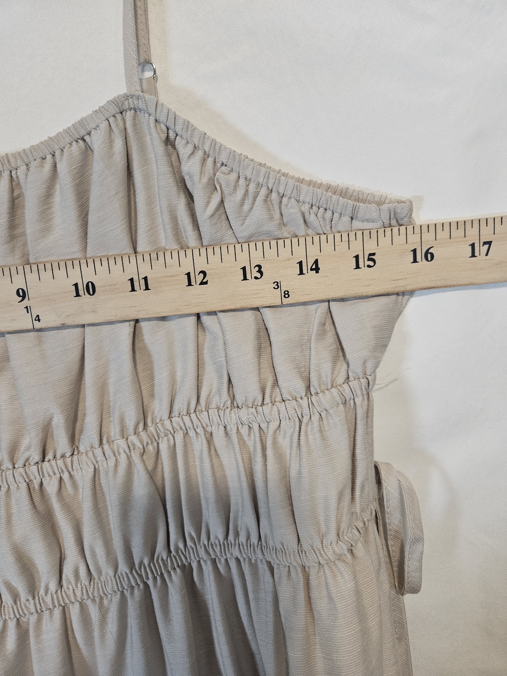 Blu Pepper Taupe Tiered Maxi Dress with Spaghetti Straps - Picture 8 of 8